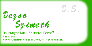 dezso szimeth business card